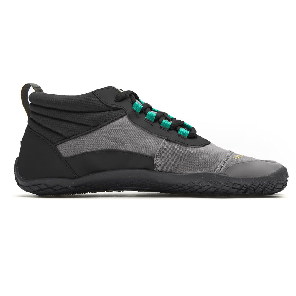 Vibram FiveFingers Dame Løbesko Sort/Grå/Grøn - V-Trek Insulated - 5897JSOQY